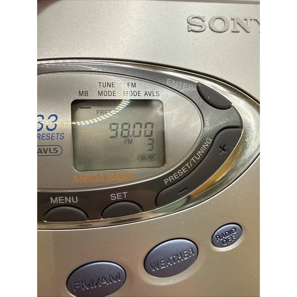 Sony Walkman WM-FX290W Cassette/FM/AM/TV Tuner/Weather Band - Tested Working